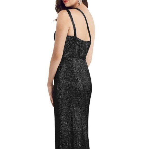 Dessy Collection Soho Metallic One-Shoulder Gown - Picture 2 of 4